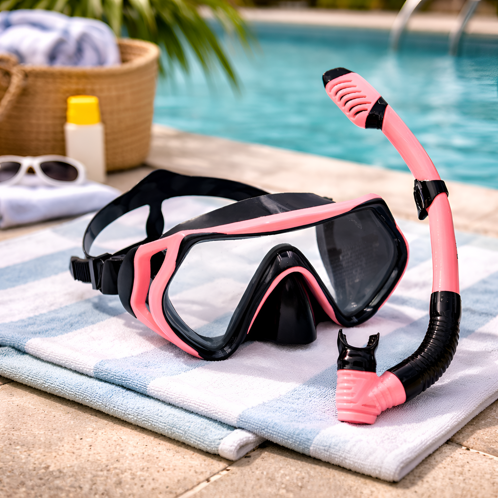 Nyrell - Børne Snorkelmaske Sæt Anti-Dug med Næsedækning