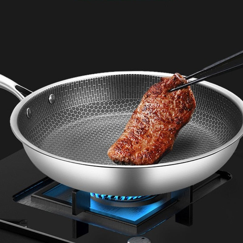 Højkvalitets rustfrit stål stegepande med non-stick pixelteknologi – Perfekt til sund stegning