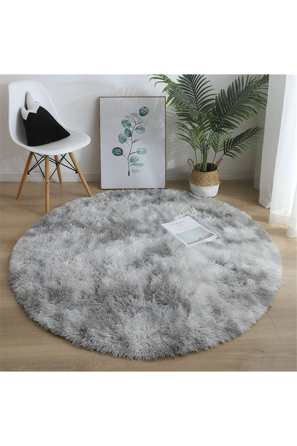 Myk Fluffy Rund Tæppe
