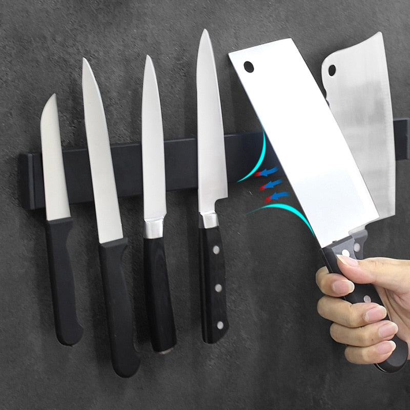 ZenithForge Vægmonteret Magnetisk Knivholder i Rustfrit Stål