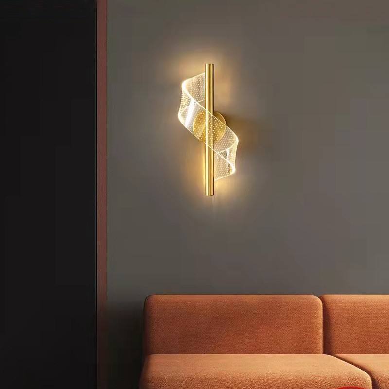 Moderne LED Væglampe med Bølget Design og Justerbare Lysfarver