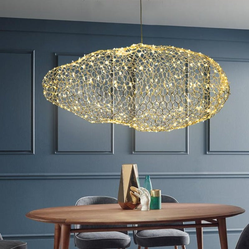 Håndlavet Jern Sky Lampe Med Stjerne LED Pletter Til Art Deco Interiører