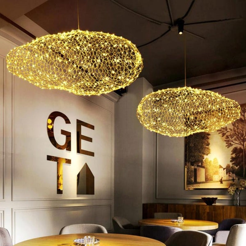 Håndlavet Jern Sky Lampe Med Stjerne LED Dots Til Art Deco Interiører