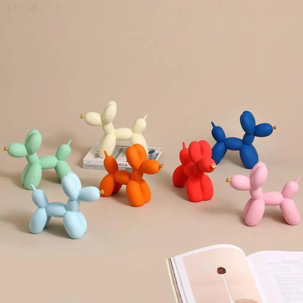 Statue af hund i kunstnerisk ballon