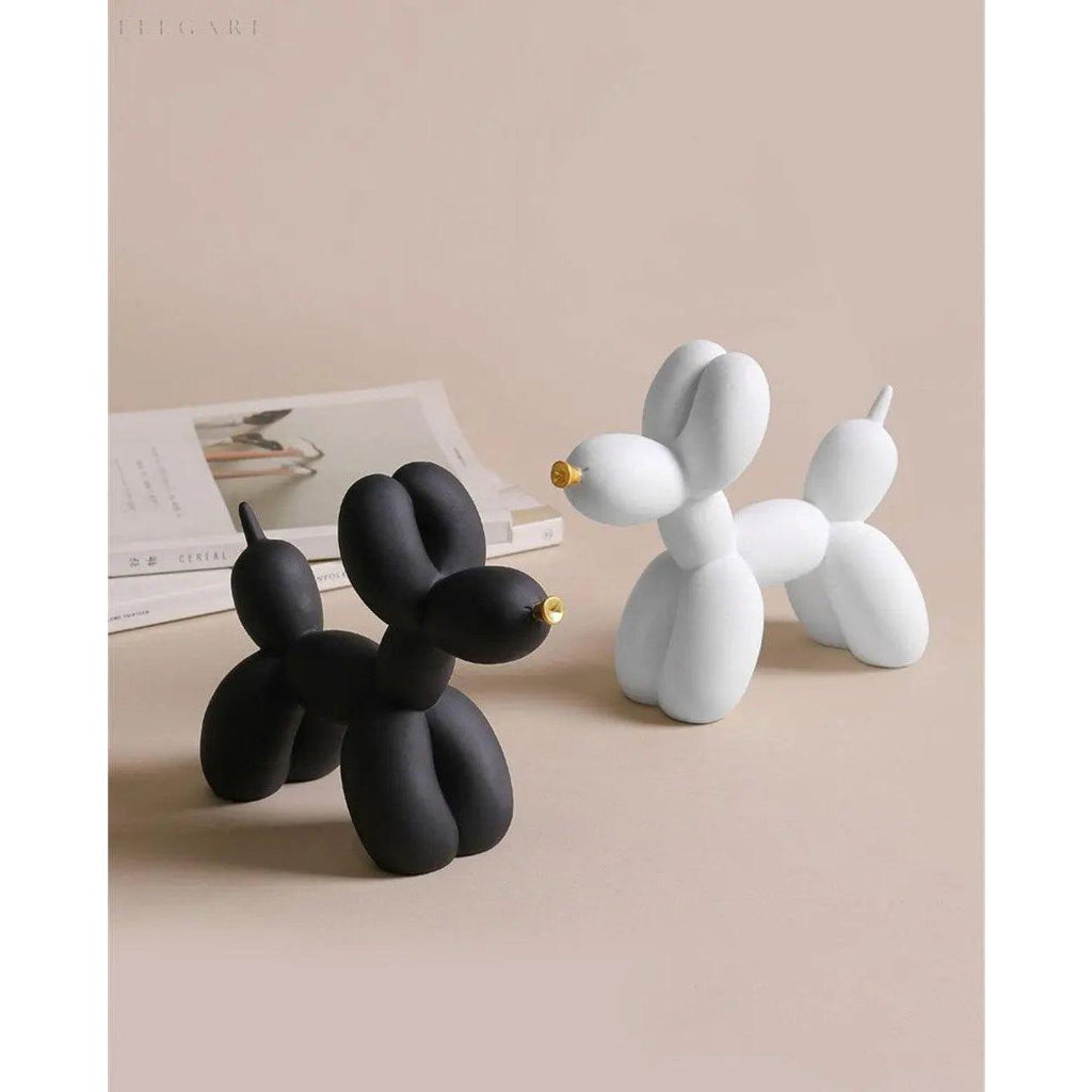 Statue af hund i kunstnerisk ballon