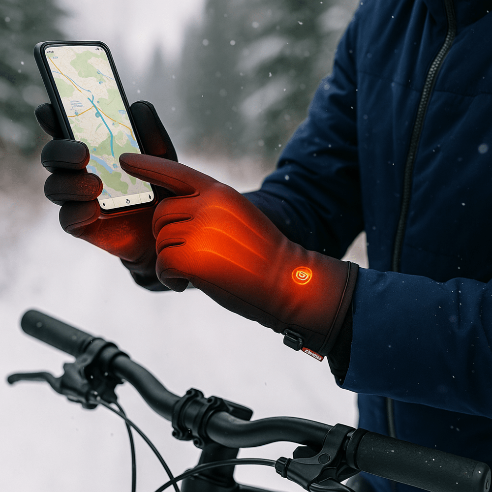 Opvarmede Handsker Til Udendørs Cykling Eller Ski Med Touchscreen