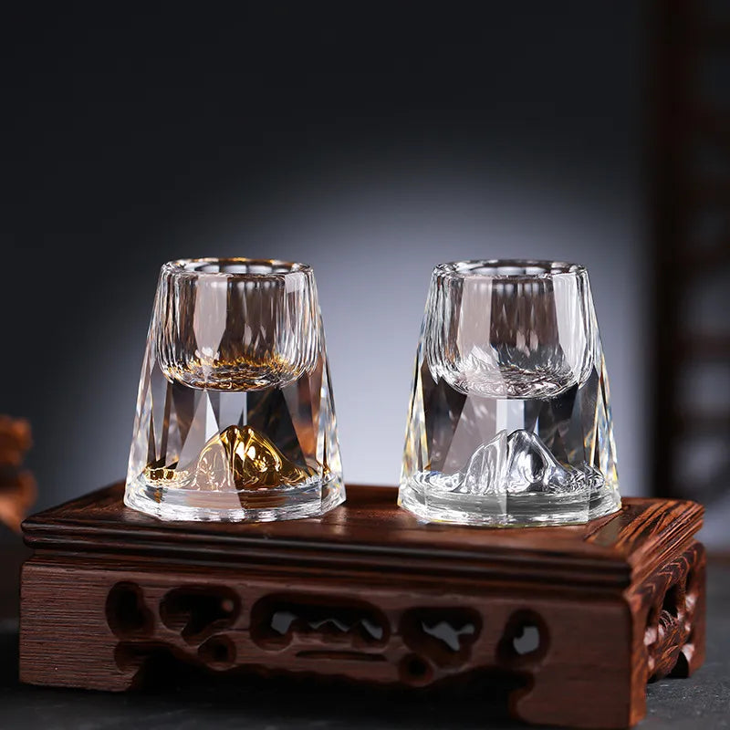 Håndlavede Krystalglas med Guldflager – 2-Pakning til Whisky