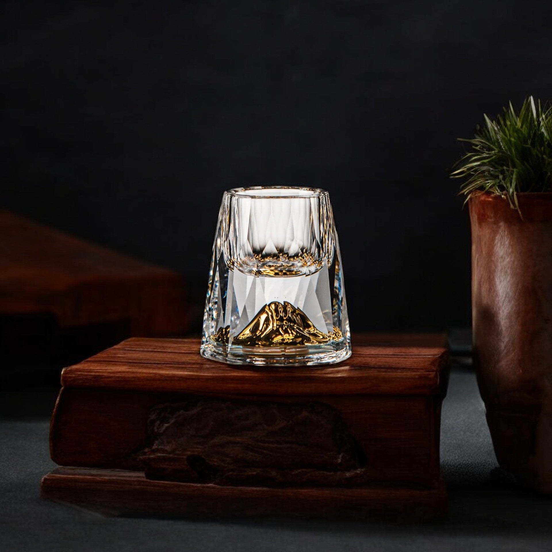 Håndlavede Krystalglas med Guldflager – 2-Pakning til Whisky