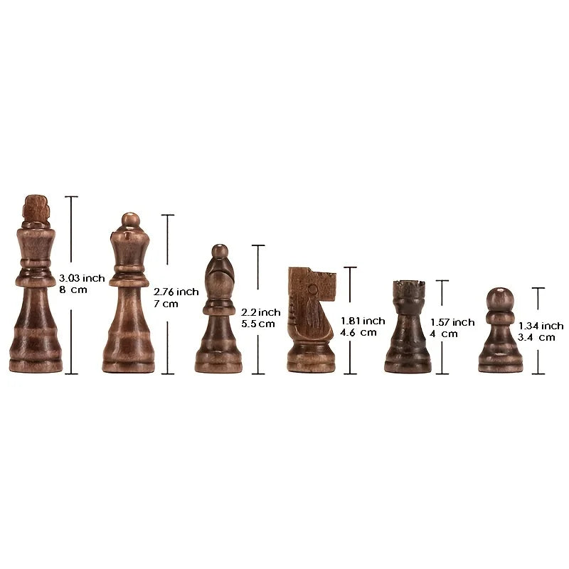 Ardentor Skakfigurer Sæt i Træ – 32-delt, Håndlavet & Klassisk Design