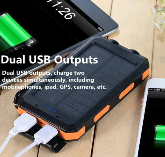 LyraCharge 30000mAh Solcelle Power Bank IP67 Vandtæt