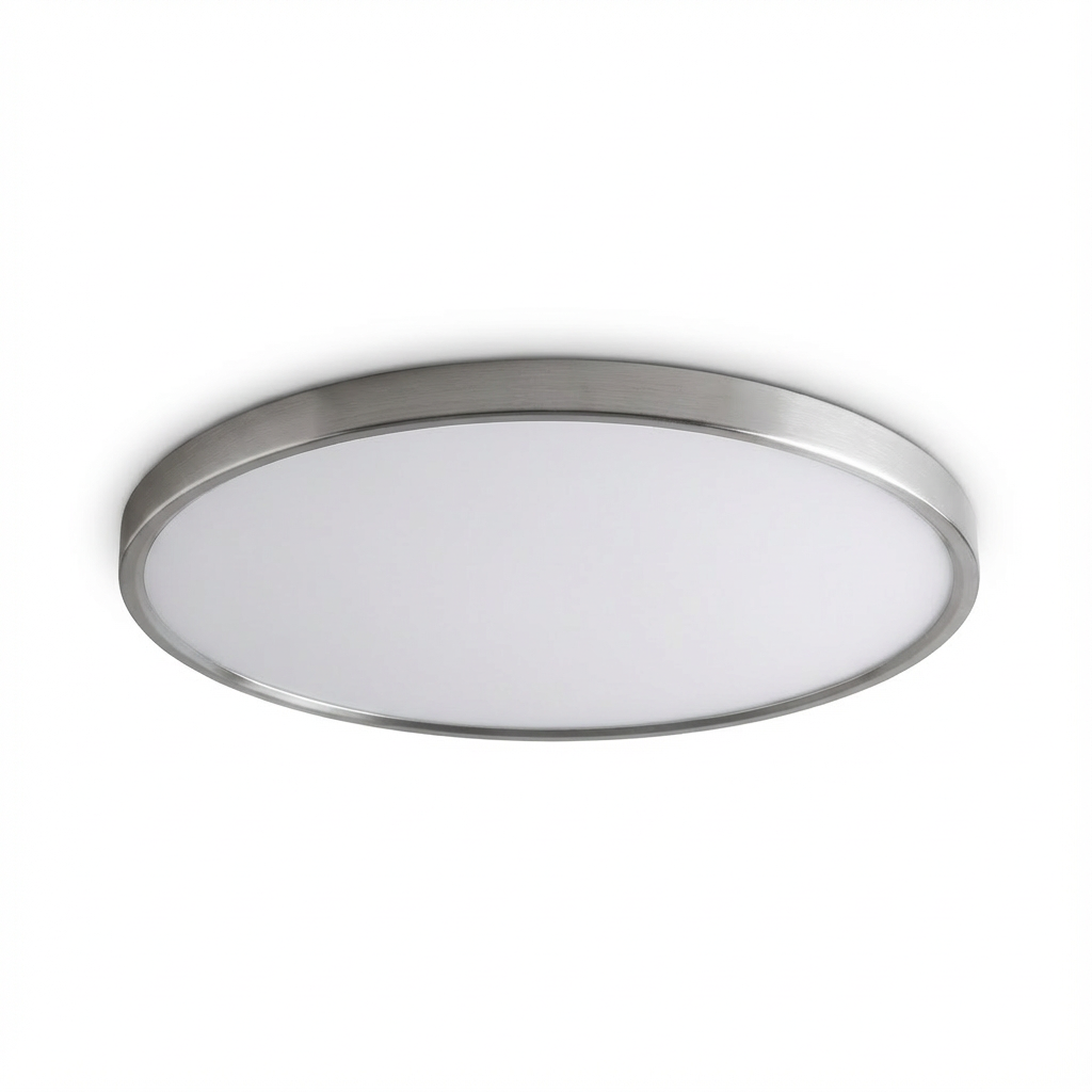 Rund LED Loftlampe med Guldkant – Slank Design og Blødt Lys