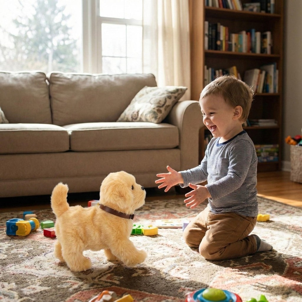 Interaktiv Robot Hund – Løbende Plushund med Lyde & Bevægefunktion