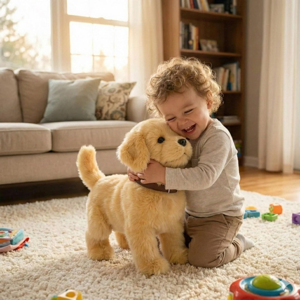 Interaktiv Robot Hund – Løbende Plushund med Lyde & Bevægefunktion