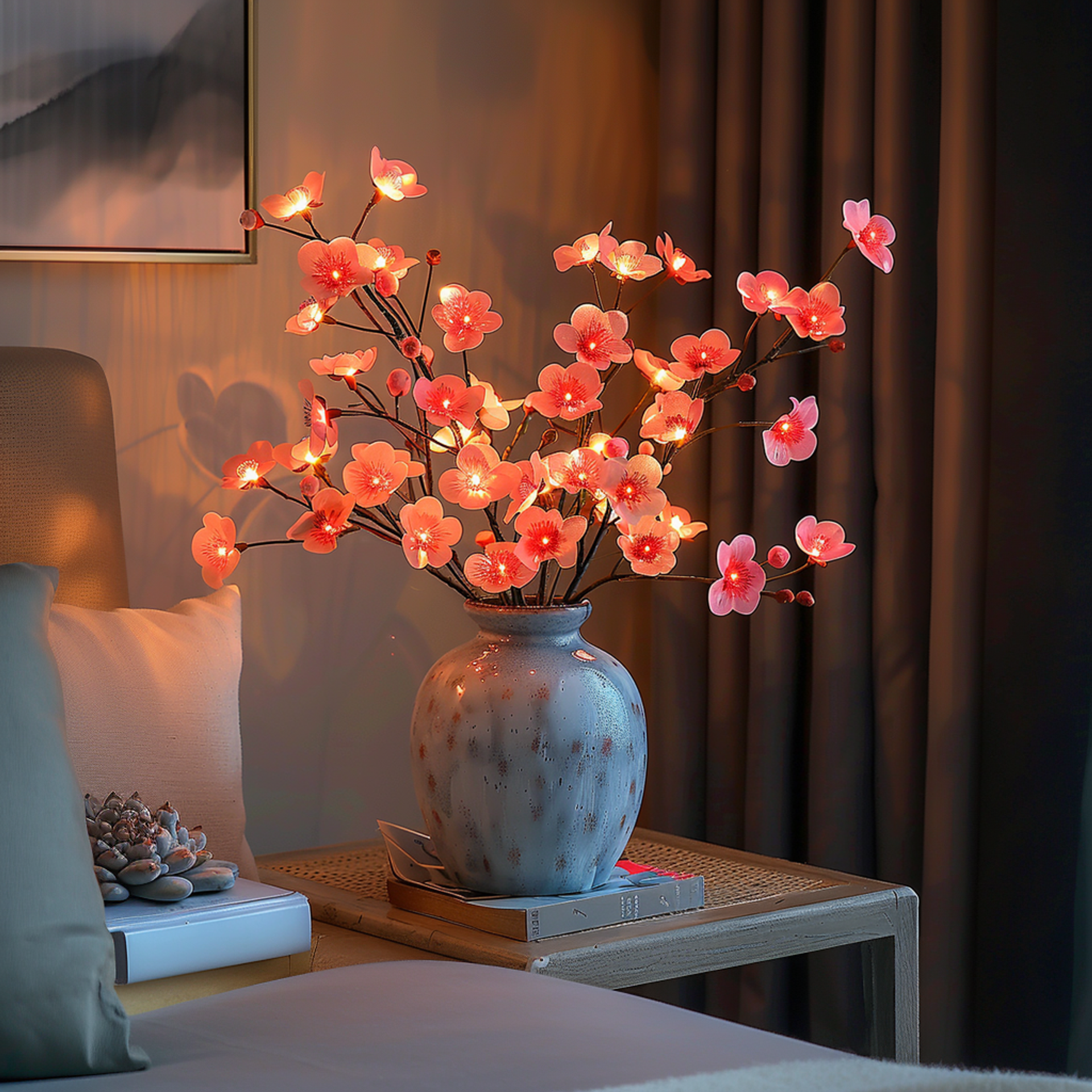 OliveAura - LED lampe med olivengren design og blød varm belysning
