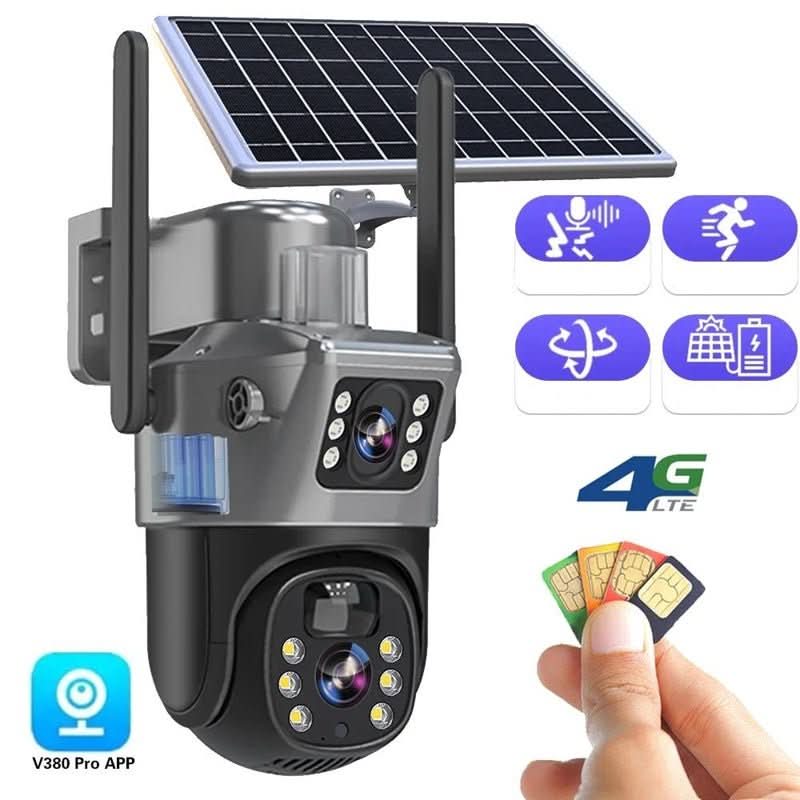 Trådløs 4K Sikkerhedskamera med Solpanel – 360 Grader og Smart Detektion