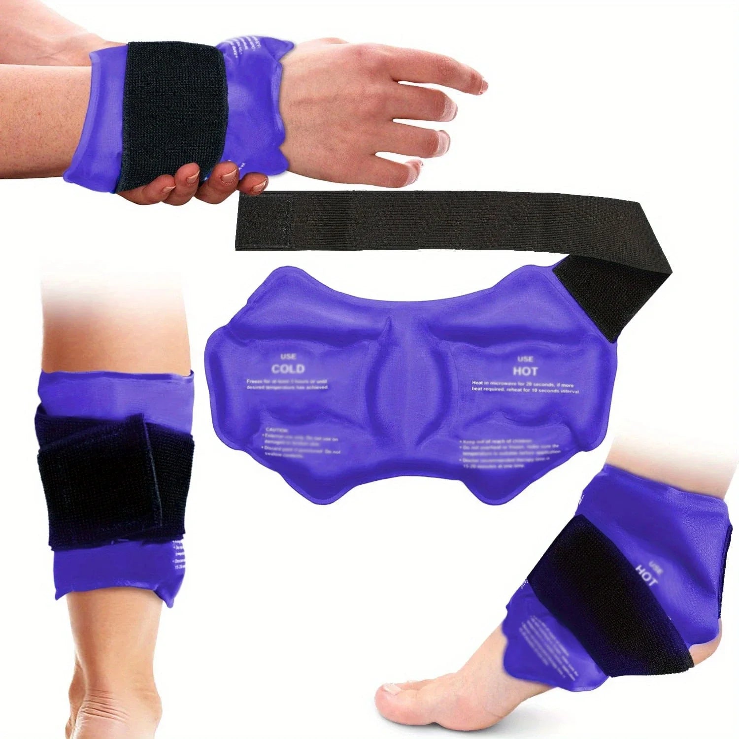 Ankelbandage med ispose – Genanvendelig kulde- & varmeterapi til smertelindring