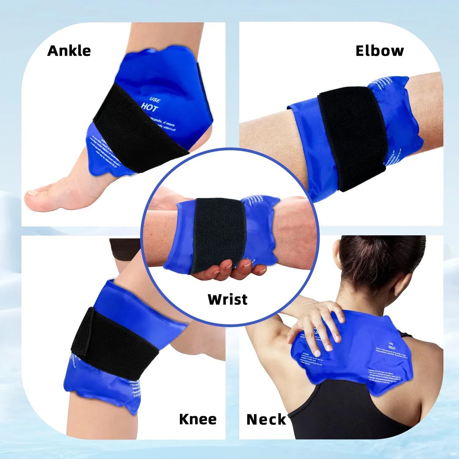 Ankelbandage med ispose – Genanvendelig kulde- & varmeterapi til smertelindring