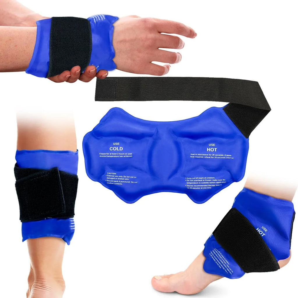 Ankelbandage med ispose – Genanvendelig kulde- & varmeterapi til smertelindring
