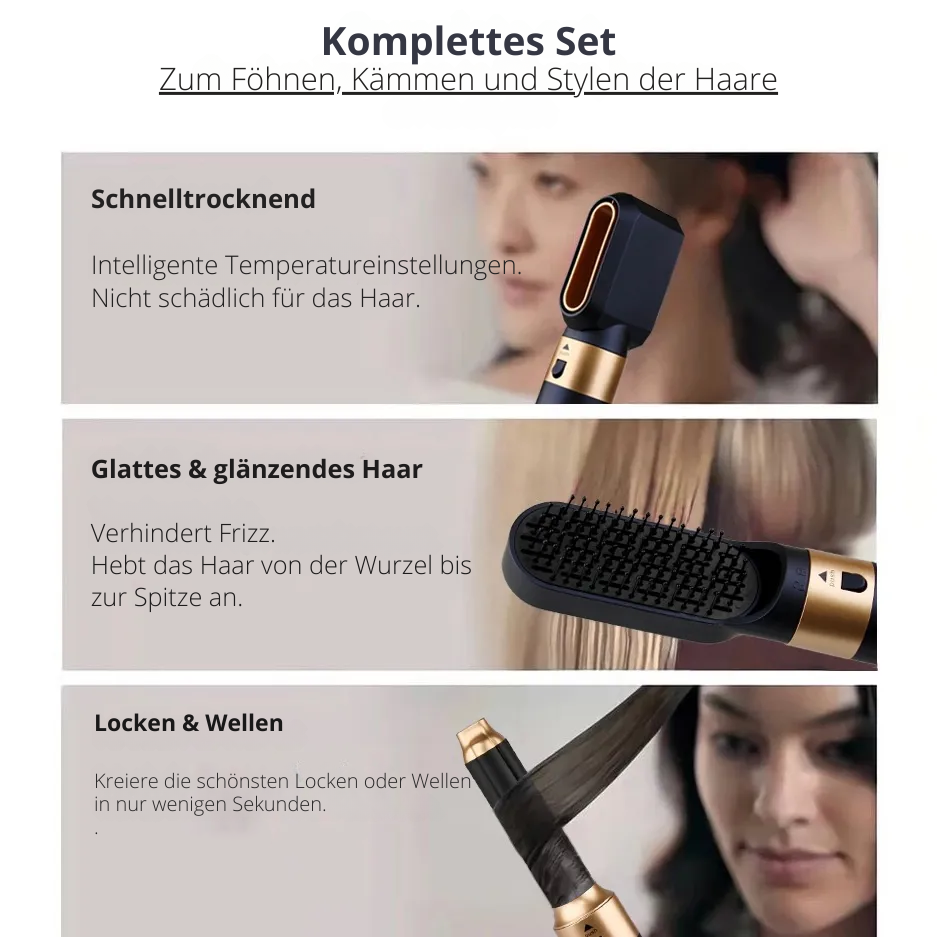 Hårstyler 5-i-1 | Kraftfuld 1000W | Ion Teknologi