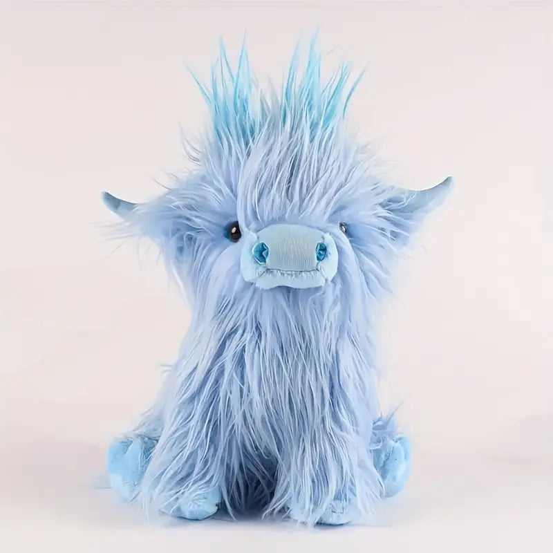 Highland Cuddle Cow | Blødt og Hyggeligt Krammedyr | Brun/Hvid