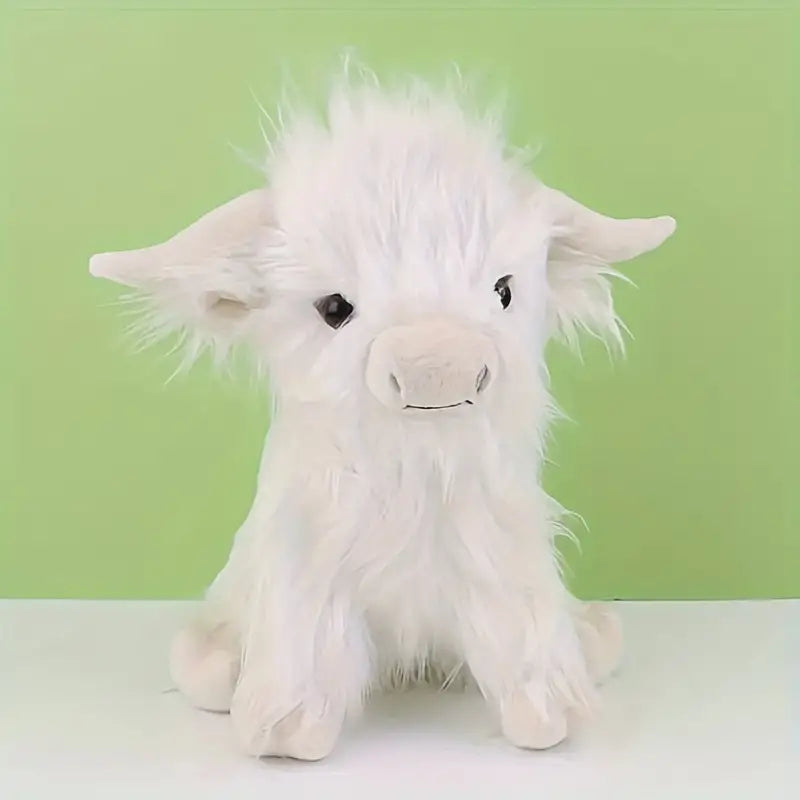 Highland Cuddle Cow | Blødt og Hyggeligt Krammedyr | Brun/Hvid