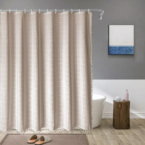 Linned Bruseforhæng Boho – Med Frynser & Jacquard Struktur