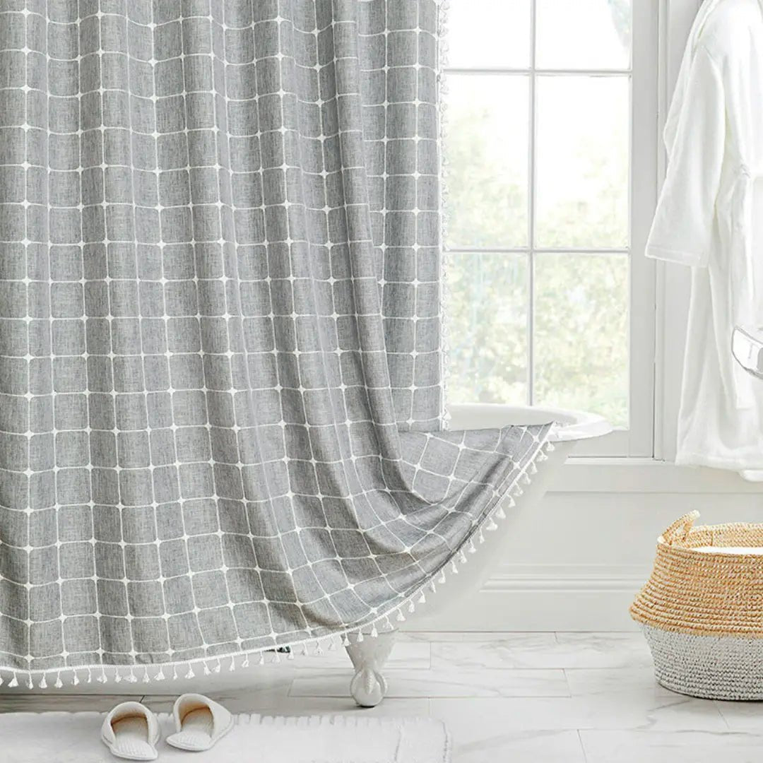 Linned Bruseforhæng Boho – Med Frynser & Jacquard Struktur