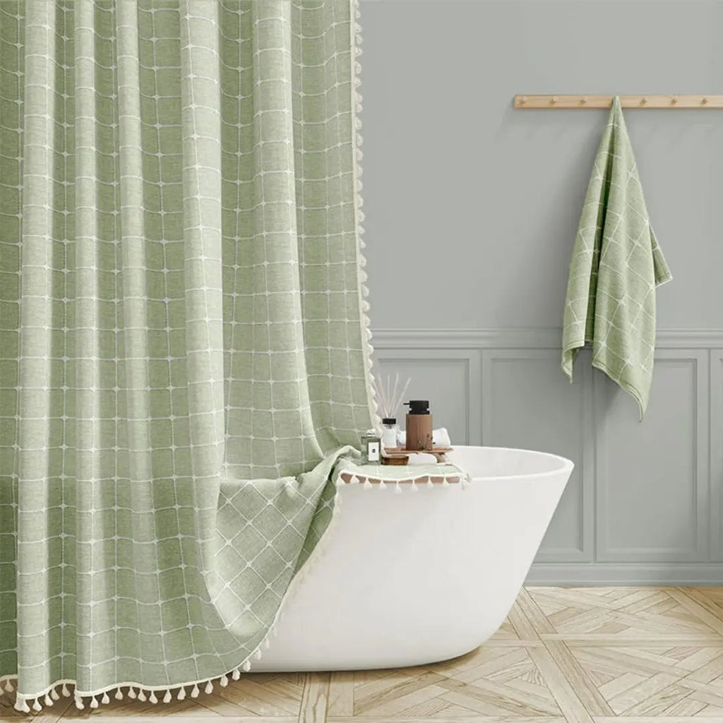 Linned Bruseforhæng Boho – Med Frynser & Jacquard Struktur
