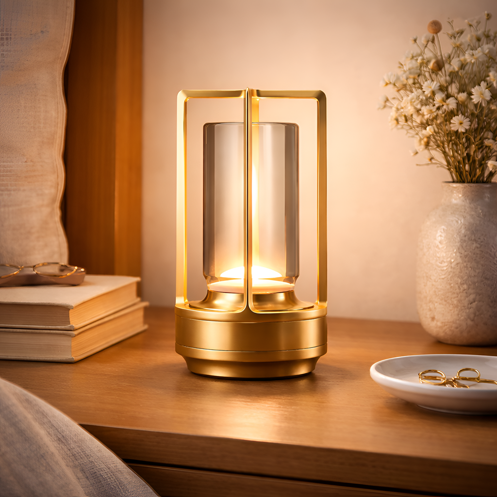 Merrick - Retro LED Bordlampe med USB Opladning