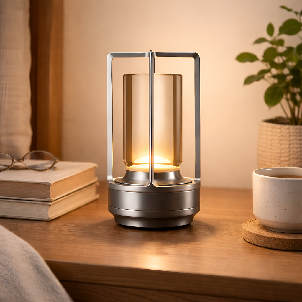 Merrick - Retro LED Bordlampe med USB Opladning