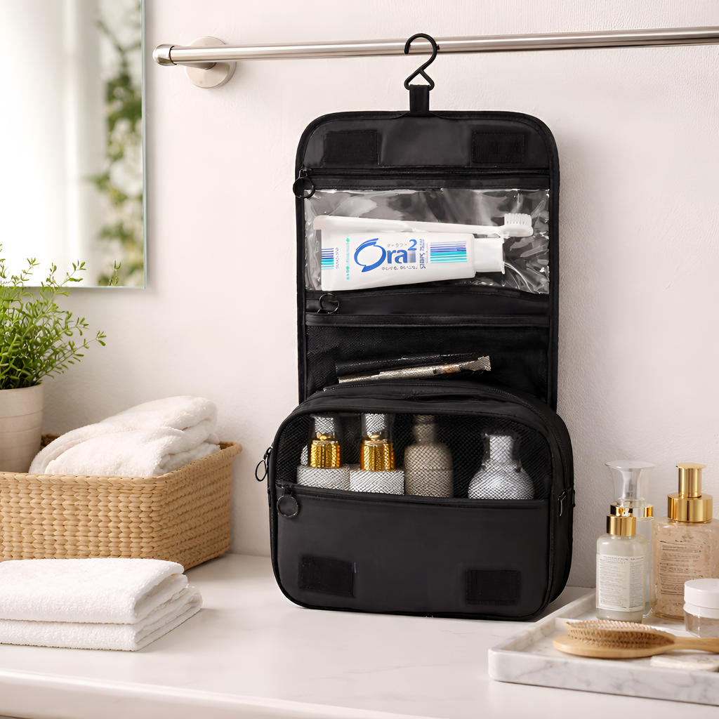 Morveth- Rejse Makeup Toilettaske Organizer med Krog, Vandtæt Pouch
