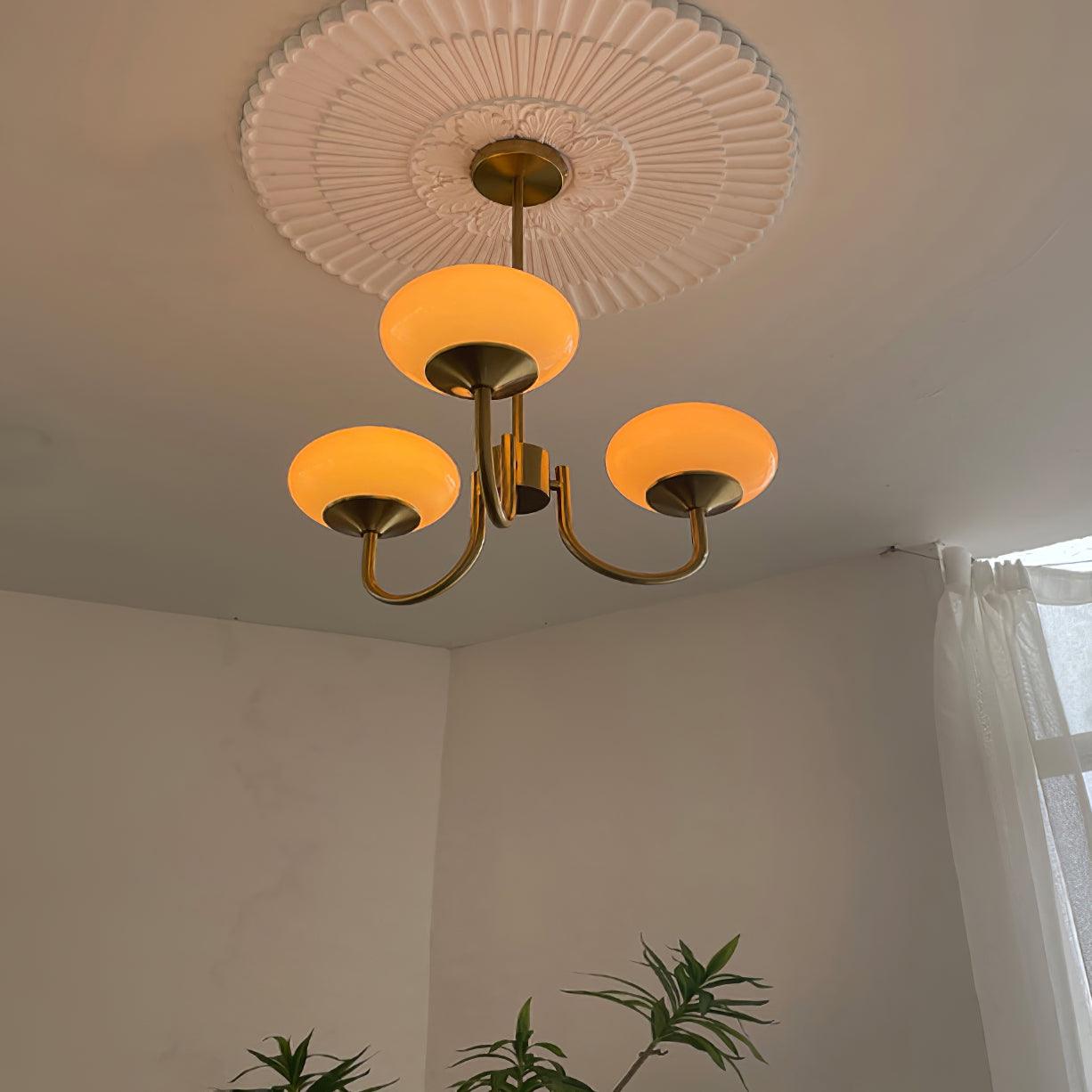Alora Marshmallow Glam Chandelier Med Lys Rosa Glas