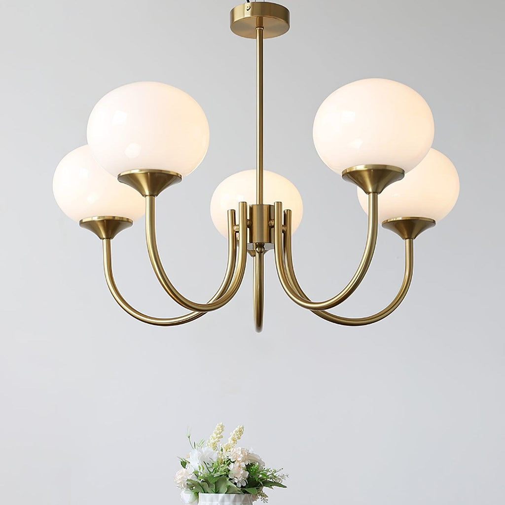Alora Marshmallow Glam Chandelier Med Lys Rosa Glas