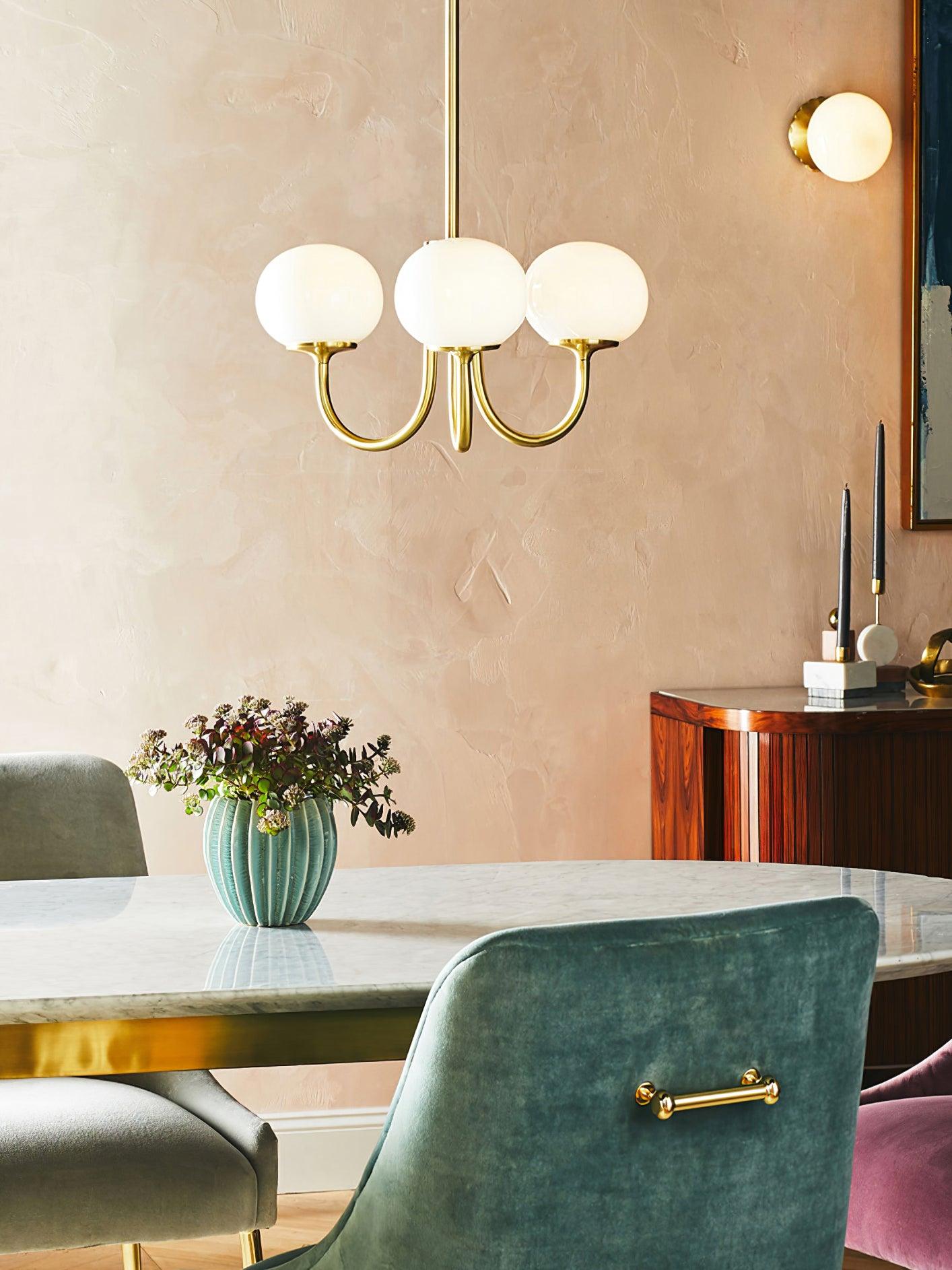 Alora Marshmallow Glam Chandelier Med Lys Rosa Glas