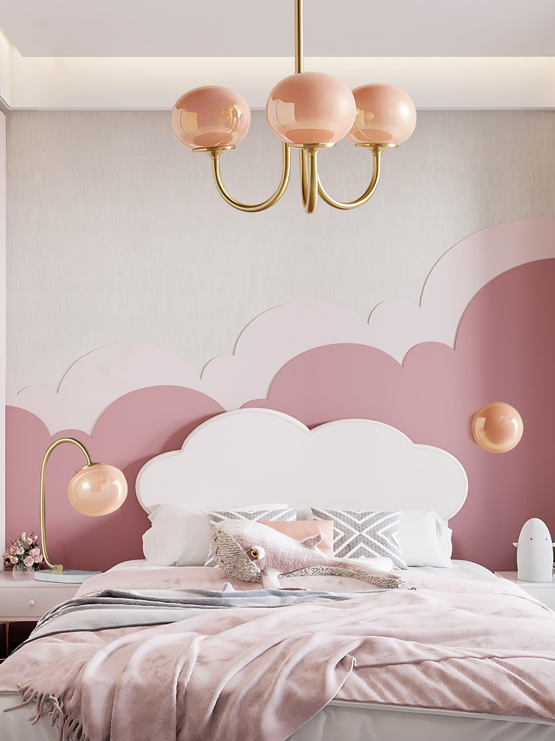 Alora Marshmallow Glam Chandelier Med Lys Rosa Glas