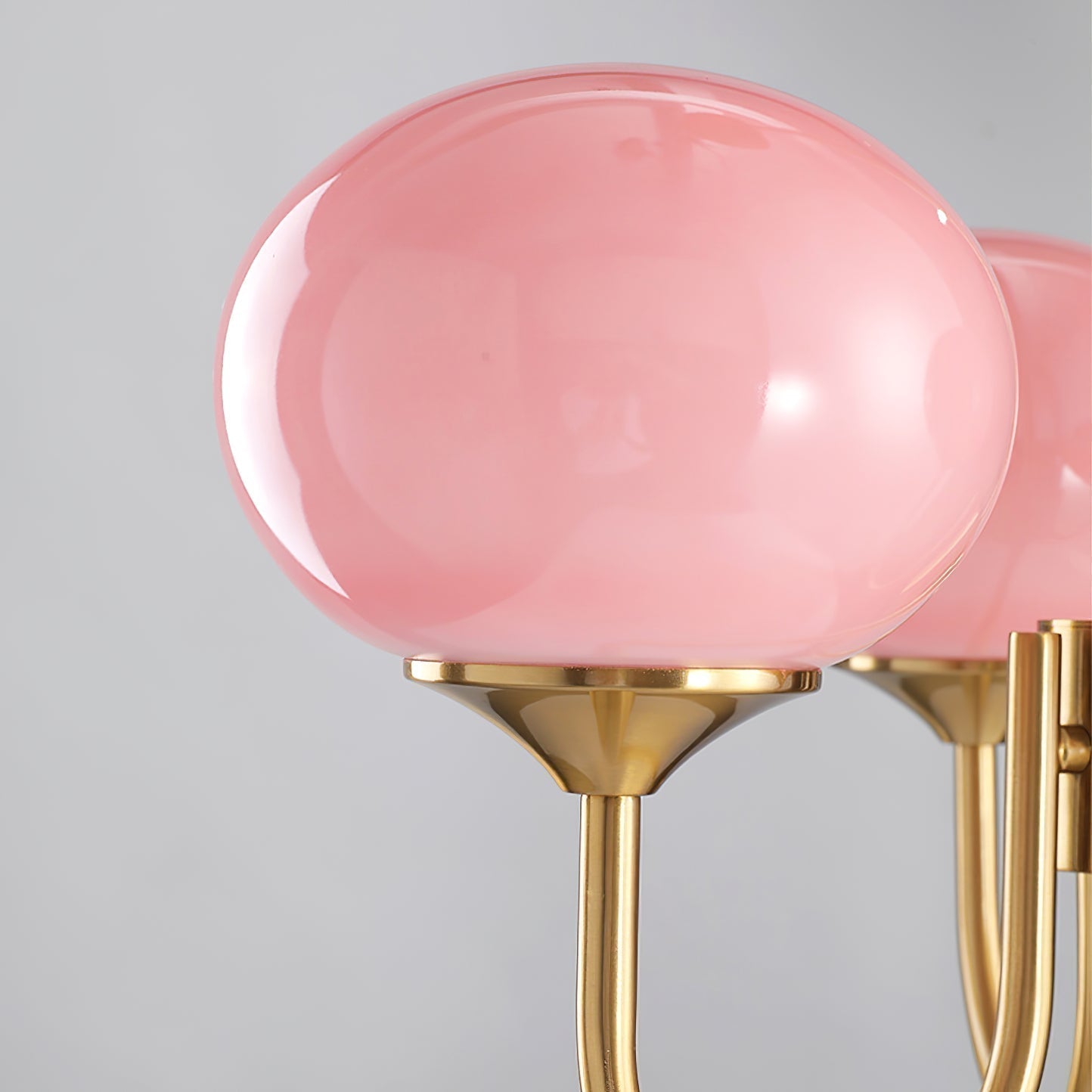 Alora Marshmallow Glam Chandelier Med Lys Rosa Glas