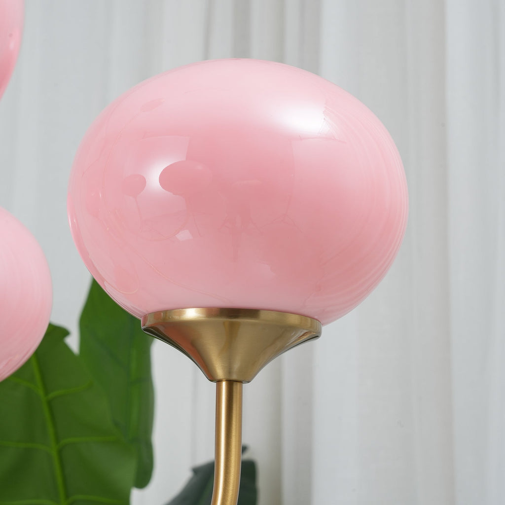 Alora Marshmallow Glam Chandelier Med Lys Rosa Glas