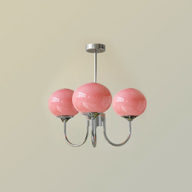 Alora Marshmallow Glam Chandelier Med Lys Rosa Glas