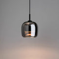Noir Pendellampe med Røget Glas i Sort Minimalistisk Stil