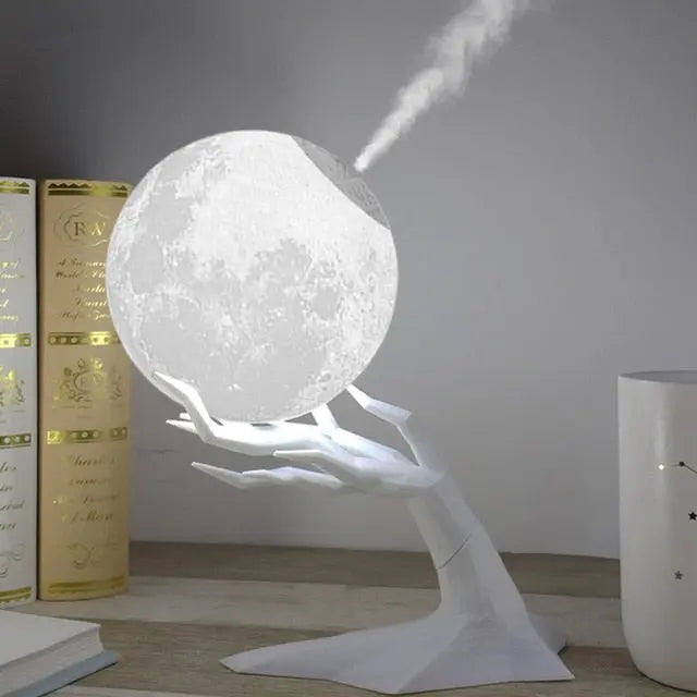CalmAura – Lampe & Luftfugter med trinløs lysstyrke – Stille