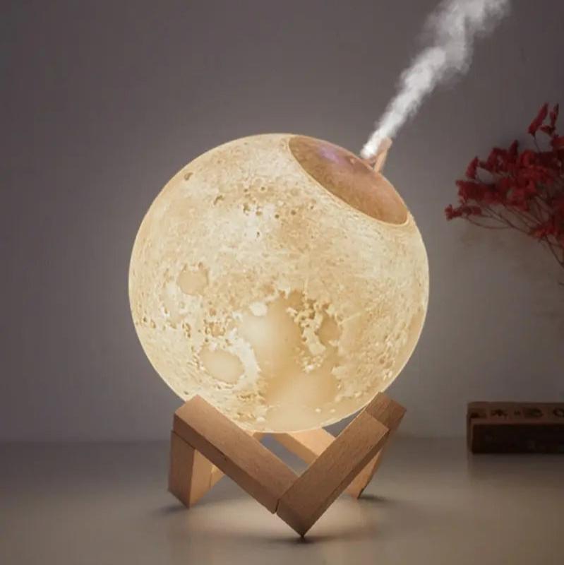 CalmAura – Lampe & Luftfugter med trinløs lysstyrke – Stille