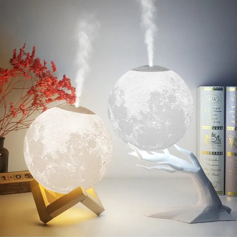 CalmAura – Lampe & Luftfugter med trinløs lysstyrke – Stille