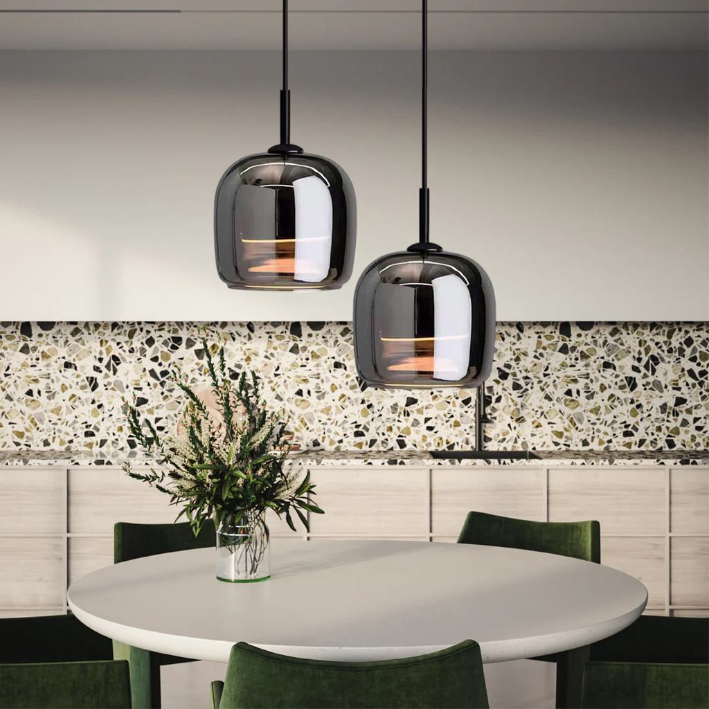Arden Nordic Pendelampe Med Røget Glas Til Køkkenøer Og Spisestuer