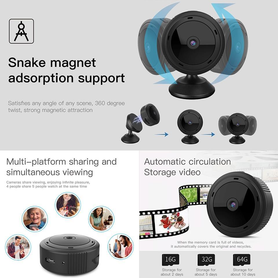NovaGuard 1080P Trådløs Mini Kamera Til Rolig Babyovervågning Og Hjemmesikkerhed