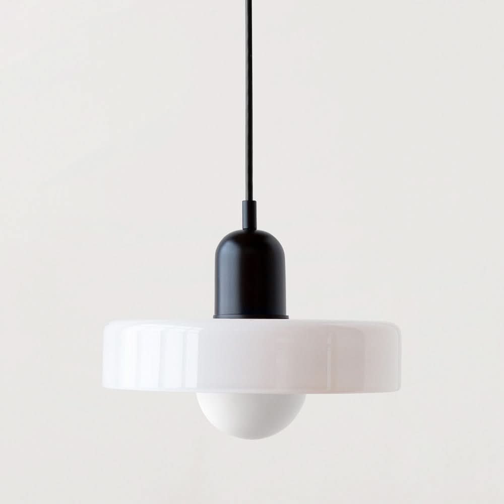 Bauhaus Pendellampe i Farget Glas med Justerbart Ophæng
