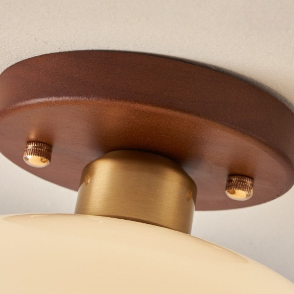 Fransk Bauhaus Loftlampe – Varm Atmosfærisk Lys med Trædetalje