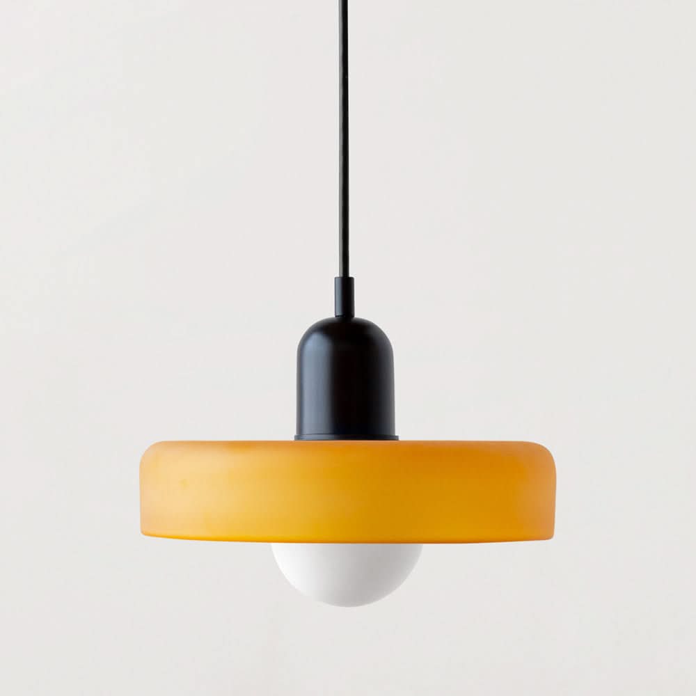 Bauhaus Pendellampe i Farget Glas med Justerbart Ophæng