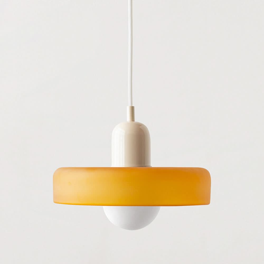 Bauhaus Pendellampe i Farget Glas med Justerbart Ophæng