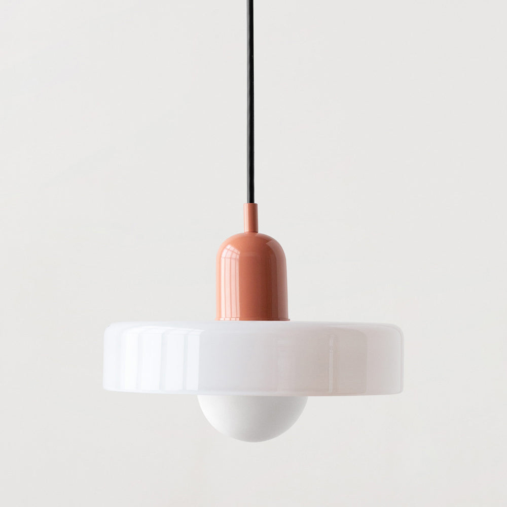 Liora Bauhaus Farvet Glas Pendelampe med Justerbar Højde | Petprovac