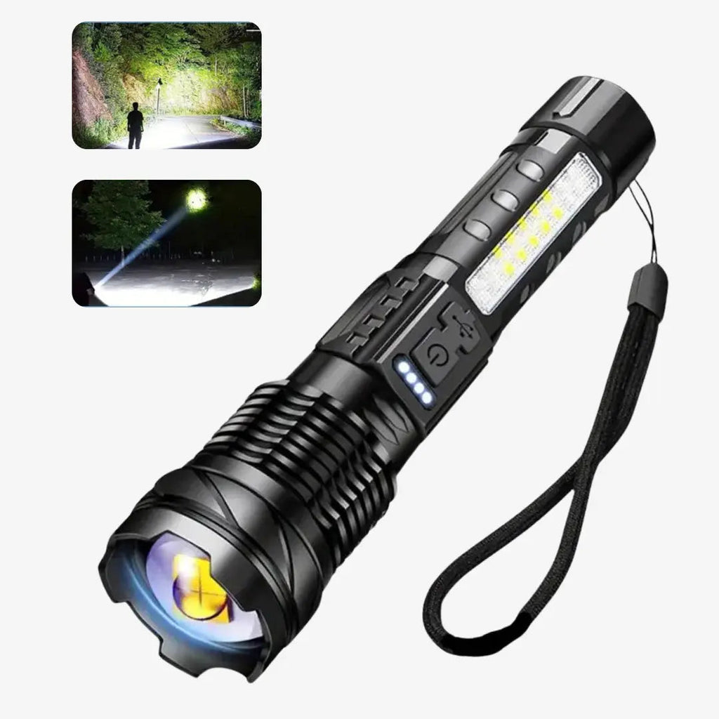 OutdoorHaven Militær-Lommelygte - 5000 Lumen, op til 1000m rækkevidde (dont put online)